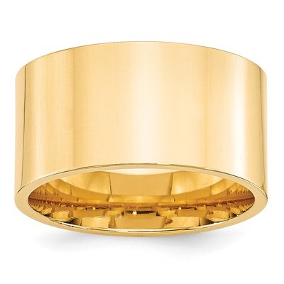 12mm Standard Flat Comfort Fit Band 14k Yellow Gold FLC120 Engravable, MPN: FLC120, 886774479996