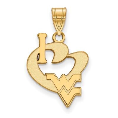West Virginia University Large I love Logo Pendant Gold-plated Silver GP020WVU, MPN: GP020WVU, 8867…
