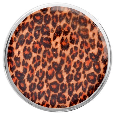 Nikki Lissoni Brown Leopard Print Large Silver-Plated 43mm Coin C1328SL, MPN: C1328SL, 8718627468029