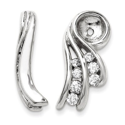 Earring Jacket 14k White Gold AA Quality Diamond XJ27WAA, MPN: XJ27WAA, 883957115115