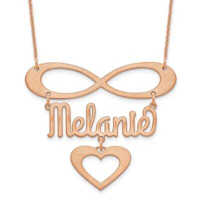 Brushed Infinity with Name and Heart Necklace 14k Rose Gold XNA1037R, MPN: XNA1037R,