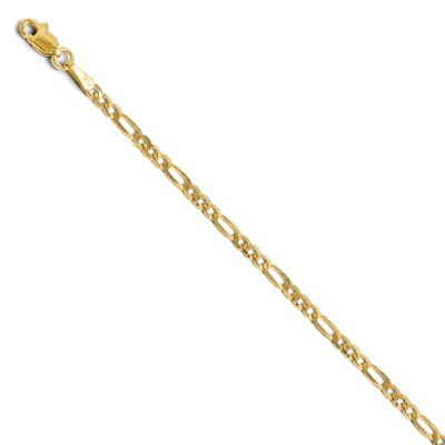 Leslie&#39;s 2.75mm Flat Figaro Chain 24 Inch - 14k Gold HB-7073-24, MPN: 7073-24, 886774542522