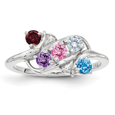 Genuine 5 Stone Mother&#39;s Ring 14k White Gold XMR14/5WGY, MPN: XMR14_5W, 191101538278