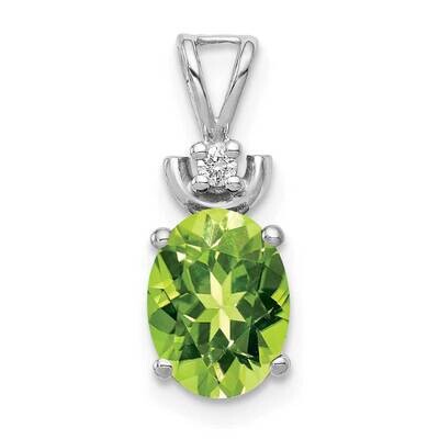 8x6mm Oval Peridot AA Diamond Pendant 14k White Gold XP1658PE/AA, MPN: XP1658PE/AA, 883957191409