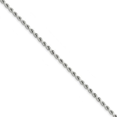 9 Inch 3.5mm Diamond -cut Rope Chain 14k white Gold 025W-9, MPN: 025W-9, 886774396774