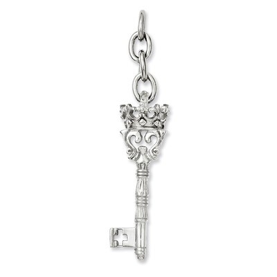 Crown &amp; Key Interchangeable Charm Pendant Stainless Steel SRCH211