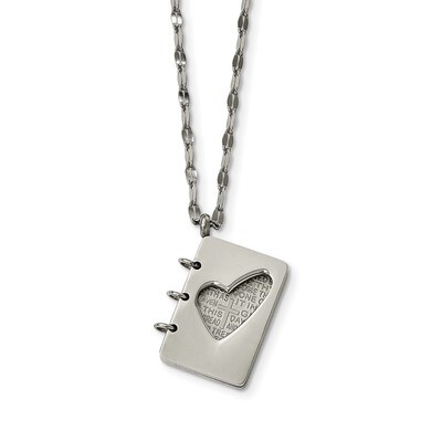 Lord&#39;s Prayer Necklace Stainless Steel Brushed and Polished SRN1863-17.5 by Chisel, MPN: SRN1863-17…