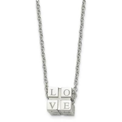 Love Box Necklace Stainless Steel Polished SRN1690-18.5 by Chisel, MPN: SRN1690-18.5, 191101391217