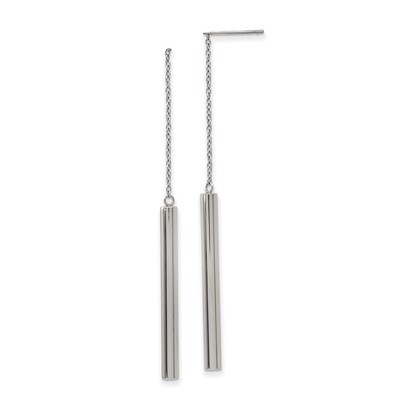 Bar Threader Earrings Stainless Steel Polished SRE1268 by Chisel, MPN: SRE1268, 191101017469