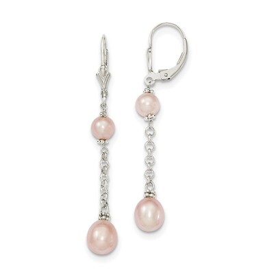 Lavender Freshwater Cultured Pearl Earrings Sterling Silver QE5406, MPN: QE5406, 883957569543