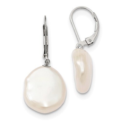 13-15Mm White Keshi Freshwater Cultured Pearl Earrings Sterling Silver QE12889W, MPN: QE12889W, 886…