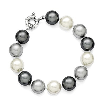 12-13Mm Multi-Color Shell Bead Bracelet Sterling Silver QMJB129MX-7.5, MPN: QMJB129MX-7.5, 88677429…
