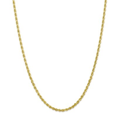 30 Inch 3.35mm Diamond -cut Quadruple Rope Chain 10k Gold 10QT025-30, MPN: 10QT025-30, 191101600678