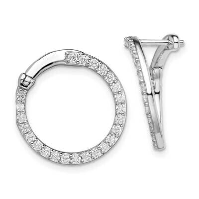 Si1/Si2, G H I, Fancy Circle Twist Hoop Earrings 14k White Gold Lab Grown Diamond EM7965-072-WLG, M…
