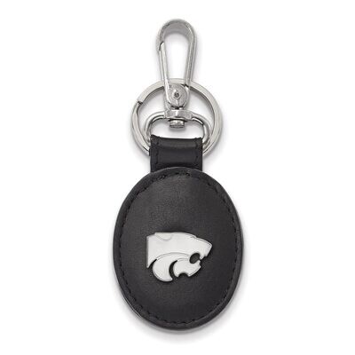 Kansas State University Black Leather Oval Key Chain Sterling Silver SS013KSU-K1, MPN: SS013KSU-K1,…