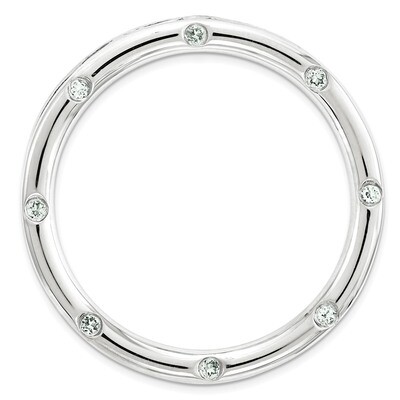 Polished Aquamarine Chain Slide Sterling Silver Large QSK1788, MPN: QSK1788, 886774642352