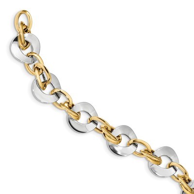 8 Inch Polished Fancy Link Bracelet 14k Two-Tone Gold SF2398-8, MPN: SF2398-8, 191101981074