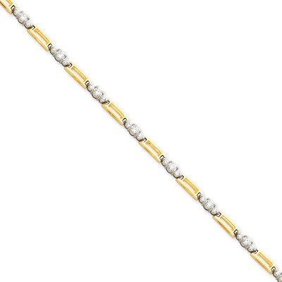 Holds 20 2.1mm &amp; 10 3.1mm Stones 1.97ct Tennis Bracelet Mounting 14k Two-Tone Gold X638, MPN: X638,…