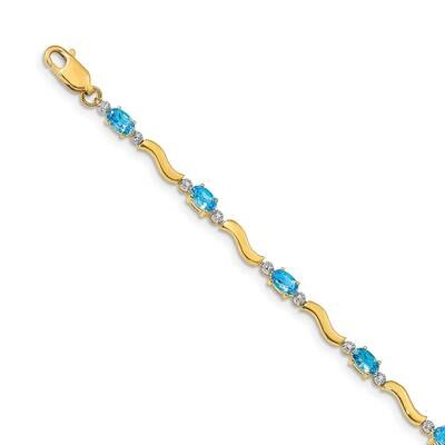 Completed Fancy Diamond/Blue Topaz Bracelet 14k Gold BM4493-BT-001-YA, MPN: BM4493-BT-001-YA, 64390…