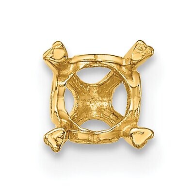 Heart Themed Princess 4-Prong .20ct. Post Earring Mounting 14k Yellow Gold YG2647, MPN: YG2647,