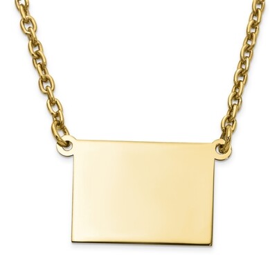 Colorado State Pendant Necklace with Chain 14k Yellow Gold Engravable XNA706Y-CO, MPN: XNA706Y-CO, …