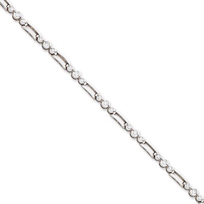 Holds 18 1.7mm &amp; 9 2.4mm Stones .92ct Tennis Bracelet Mounting 14k White Gold X639W, MPN: X639W, 19…