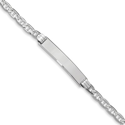 8 Inch Anchor Link ID Bracelet 14k white Gold LID67W-8, MPN: LID67W-8, 883957581293