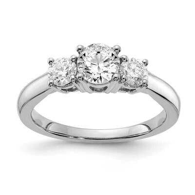 Diamond Si1/Si2, G H I, 3-Stone Complete Engagement Ring 14k White Gold Lab Grown RM4229E-050-CWLG,…