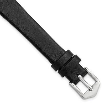 Gold-tone 12mm Black Classic Calfskin Buckle Watch Band Silver-tone BAW332-12, MPN: BAW332-12,
