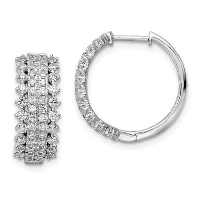 Si1/Si2, G H I, Hinged Hoop Earrings 14k White Gold Lab Grown Diamond EM8364-150-WLG, MPN: EM8364-1…