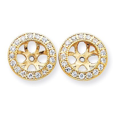 Earring Jacket 14k Gold AAA Quality Diamond XJ35AAA, MPN: XJ35AAA, 883957115337