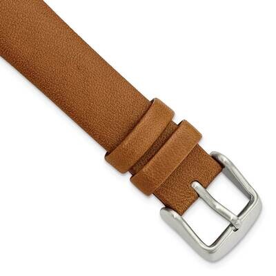 16mm Lt. Brown Padded No-Stitch Calfskin Stainless Bckl Watch Band Gold-tone BA542-16, MPN: BA542-1…