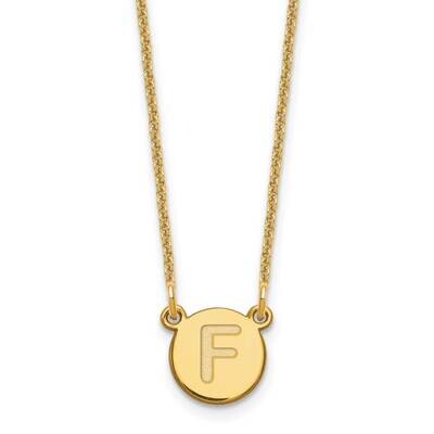 Tiny Circle Block Initial Letter F Necklace 14k Gold XNA722Y/F, MPN: XNA722Y/F, 196904084854