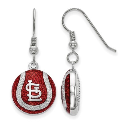 St. Louis Cardinals Enameled Baseball Dangle Earrings Sterling Silver SS521CRD, MPN: SS521CRD, 6344…