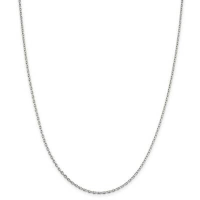 2mm Beveled Oval Cable Chain 26 Inch Sterling Silver QCA060-26, MPN: QCA060-26,