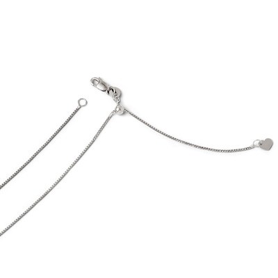 Leslie&#39;s Adjustable Box Chain 30 Inch - 14k White Gold HB-3348-30, MPN: 3348-30, 886774996745