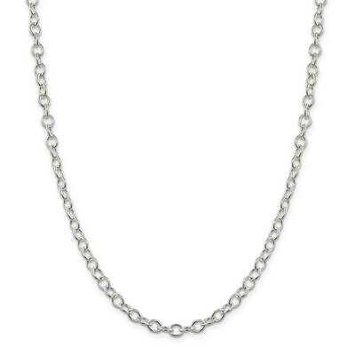 5.3mm Oval Cable Chain 22 Inch Sterling Silver QFC95-22, MPN: QFC95-22,