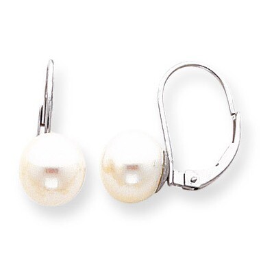 8-8.5mm Cultured Pearl Leverback Earring Mounting 14k White Gold XLBW85, MPN: XLBW85, 191101434822
