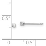 2mm Cubic Zirconia Earrings 14k White Gold 128E, MPN: 128E,