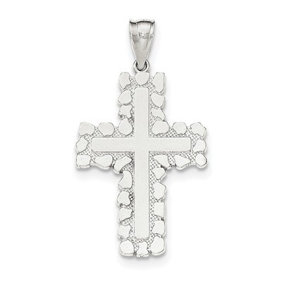 Outlined Cross Pendant Sterling Silver Polished QC8234, MPN: QC8234, 191101367588