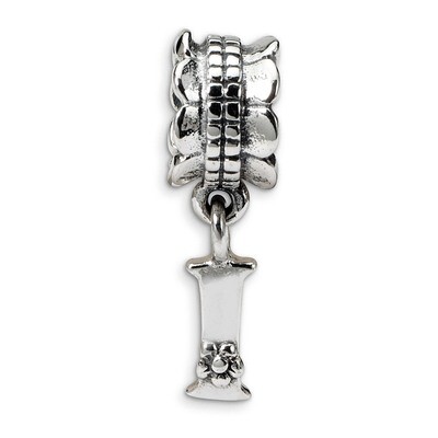 Letter I Dangle Bead - Sterling Silver QRS1400I, MPN: QRS1400I, 883957304229