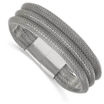 Mesh 3-Strand 7.5 Inch Bracelet Stainless Steel Polished SRB2595-7.5, MPN: SRB2595-7.5, 191101859687