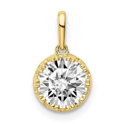 Polished CZ Diamond Pendant 10k Gold 10YC414, MPN: 10YC414, 883957328058