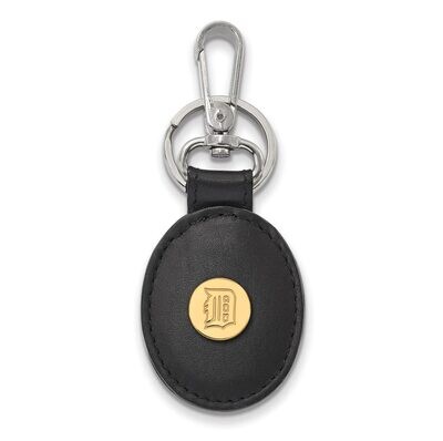 Detroit Tigers Black Leather Oval Key Chain Gold-plated Silver GP013TIG-K1, MPN: GP013TIG-K1, 88677…