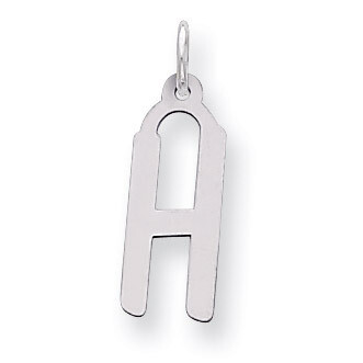Slanted Block Initial H Charm Sterling Silver QC5085H, MPN: QC5085H, 191101530968