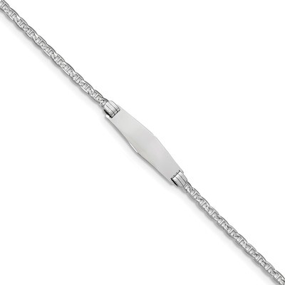 Semi-SolSoft Diamond Shape ID Anchor Link Soft Diamond Shape ID Brac 14k white Gold DCID105CW-7, MP…