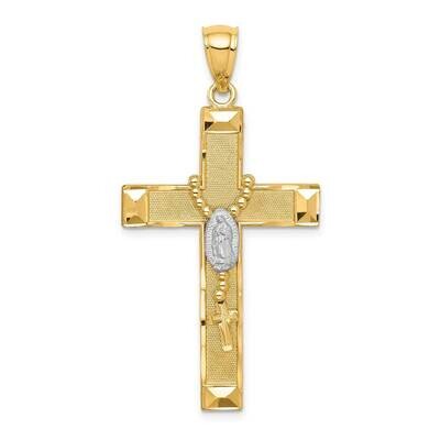 Cross with Rosary Pendant 14k Gold Rhodium C4771, MPN: C4771, 883957847412