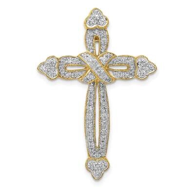 5/8Ct. Diamond Budded Cross Chain Slide 14k Gold PM5113-062-YA, MPN: PM5113-062-YA, 191101543272