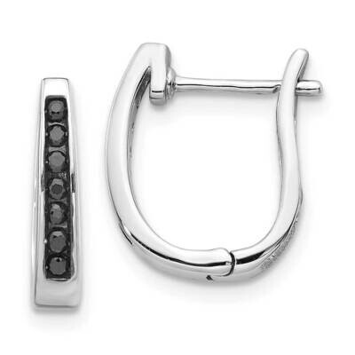 Black Diamond 3mm Hinged Hoop Earrings 14k White Gold EM5415-BK-016-WA, MPN: EM5415-BK-016-WA, 1911…