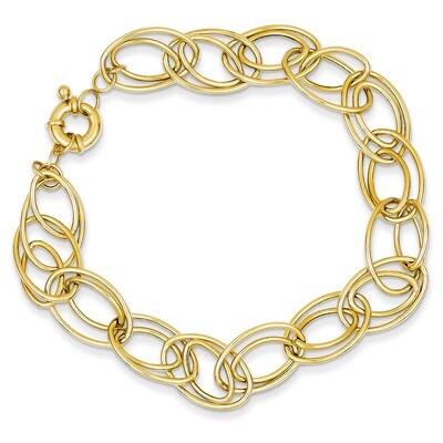 Fancy Oval Link Bracelet 7.5 Inch 14k Gold SF1550-7.5, MPN: SF1550-7.5, 886774564937